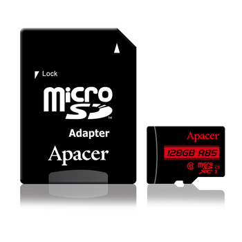 Картка пам'яті MicroSDHXC 128 GB UHS-I Class 10 Apacer + SD adapter (AP128GMCSX10U5-R) 128 ГБ