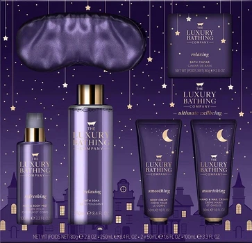 Набір подарунковий The luxury bathing Ultimate Wellbeing LAV по догляду за руками і тілом крем для рук і нігтів/крем для тіла/міст/гель для душу/ікра для ванни/маска для сну