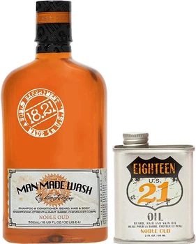 Набор подарочный 18.21 Man Made Volume 5 Noble Oud по уходу за телом и волосами гель для душа/масло 532/60 мл