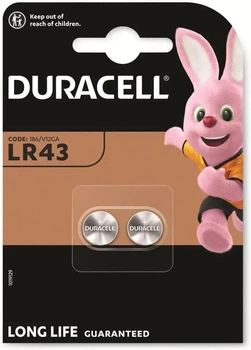 Батарейка AG12 / 186 / LR43 / 386 / V12GA 1.5V DURACELL Alkaline (2шт)