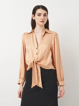 Рубашка женская Zara 9878/168 S Бежевая (09878168756029)