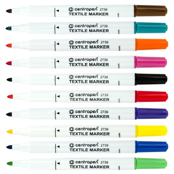 Набор перманентных маркеров для текстиля Centropen Textile 1,8 мм 10 цветов (2739.10)