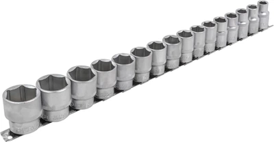 Набор головок Rock Force 1/2" 6-гранные 10-32 мм на планке 16 предметов (RF-4161-5)