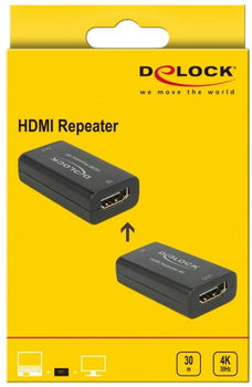 Подовжувач HDMI Delock HDMI 4K 30 Hz UHD 30 m Black (4043619114030)