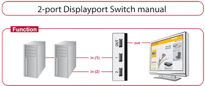 Комутатор Delock 2x DisplayPort 1.1 Grey (4043619876686)