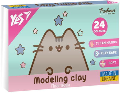 Пластилін YES Pusheen 24 кольори 480 г (540685) (4823095406856)