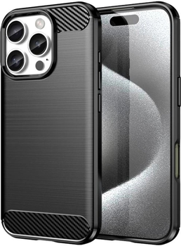 Etui plecki Winner Group Carbon do Apple iPhone 16 Pro Black (8591194124327)