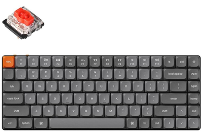 Клавіатура Keychron K3 Max 84Key, Gateron MX 2.0 Red, WL/BT/USB-A, QMK, Hot-swap, RGB, чорний (K3M-B3-UA)
