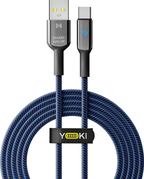 Кабель Yoki Smart YK-SM31 Type-C 3A 2 м Чорно-синій (KT-00040623-709)