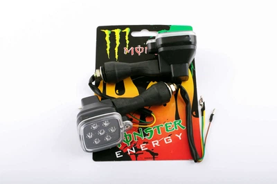 Повороты диодные мини (пара) квадратые (черные, прозрачные, 7 диодов) XJB MPARTS