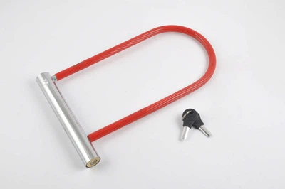Замок противоугонный (U-образная скоба, L-250mm, d-10mm) (красный) LOCK MPARTS