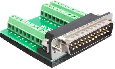 Адаптер Delock Terminal Block - DB25 Green (4043619653188)