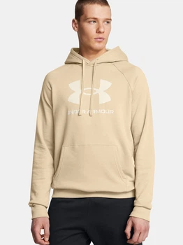 Худі утеплене чоловіче Under Armour Ua Rival Fleece Logo Hd 1379758-299 2XL Бежеве (197777222480)