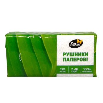 Рушники паперові Silken 2 шари 130 шт
