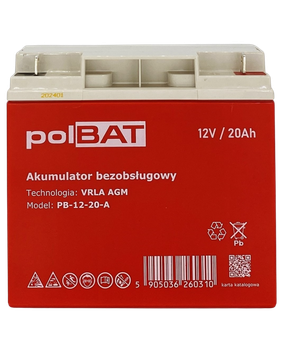 Тяговой Аккумулятор Глубокой Разрядки AGM 12V 20Ah PolBAT