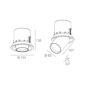 Вбудований світильник Skarlat RSL74114 25W WH+BK 4000K