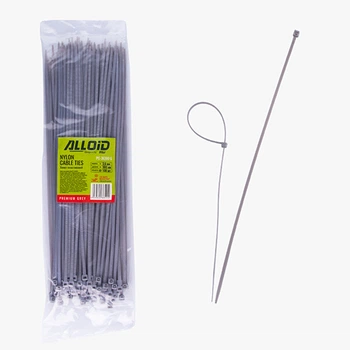 Хомут пластиковий Alloid 3.6 х 300 100 шт. в уп. сірий