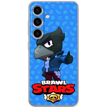 Силиконовый Чехол с Картинкой для Samsung Galaxy S25 Принт (Бравл Старс Ворон, Brawl Stars Crow) (64707-ysm016)