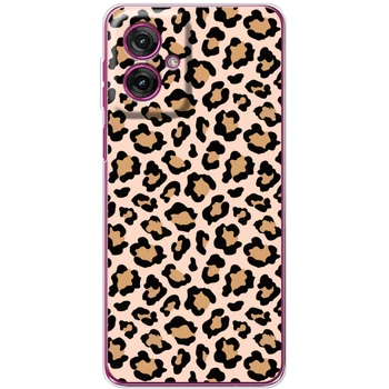 Силиконовый Чехол с Картинкой для Motorola G55 Принт (Леопардовый, leo) (64276-ysm033)