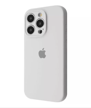 Чехол Premium Silicone Case з защитой камеры для iPhone 15 Pro white
