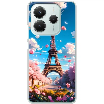 Силиконовый Чехол с Картинкой для Xiaomi Redmi Note 14 5G Принт (Париж, Эйфелева Башня) (64588-ysm035)