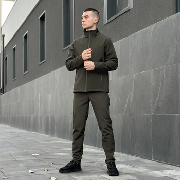 Костюм Pobedov Softshell Куртка + Штани утеплений мікрофлісом хакі розмір S