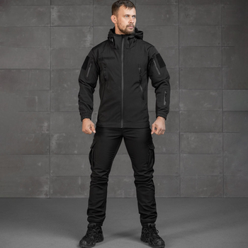 Тактическая форма Bandit Softshell куртка с капюшоном + брюки черная размер 2XL