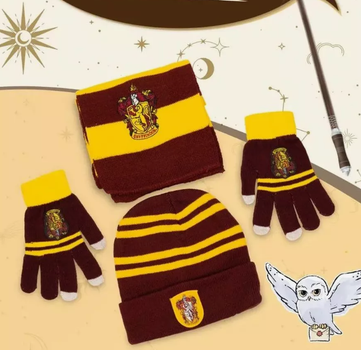 Набір Шапка Шарф Рукавички ГРИФІНДОР Gryffindor / Harry Potter ГАРРІ ПОТТЕР 52-58 см (II) 33895