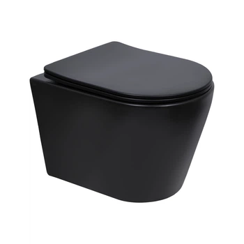 Унитаз подвесной Qtap Scorpio Ultra Quiet с сиденьем с сиденьем Soft-Close MATT BLACK QT14332380AMB