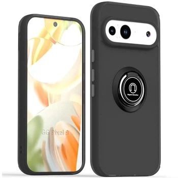 Чехол Fiji Colorframe для Google Pixel 9 матовый бампер с кольцом подставкой Black