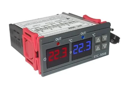 Терморегулятор,термостат подвійний STC-3008 220V 10A -55 ~ +120 °C, з виносним датчиком