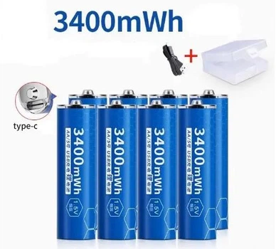 Аккумулятор Doublepow AA 14500 AA 1.5V Li-Ion 3400mWh Type-C