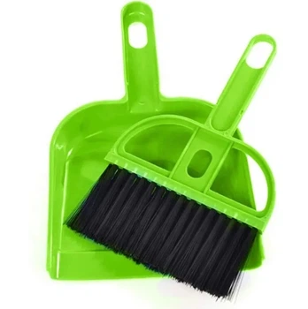 Совок зі щіткою Stenson R94108 пластиковий 21х15.5 см Green