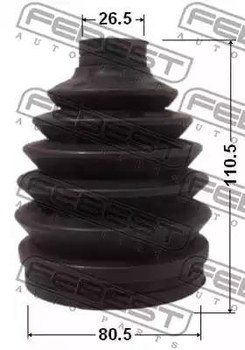Пильовик ШРУС зовнішній FEBEST AUDI A5 B8 07-17, A4 B8 07-15, DACIA Duster 10-18, JEEP Patriot (74) 07-17, MITSUBISHI ASX 10-, NISSAN X-Trail (T31) 07-1 Qashqai+2 06-13, Teana III 13-, TOYOTA Camry 11- ( 0217P-J1016 )