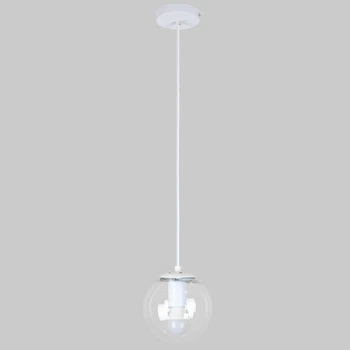 Підвіс зі скляною 15см кулею "Elegant Accent" (56-PR150F-1 WH+CL)