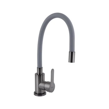 Змішувач для кухні з гнучким виливом Brinex Pure 015F3 Graphite/Grey BRIPUR015F3GRG