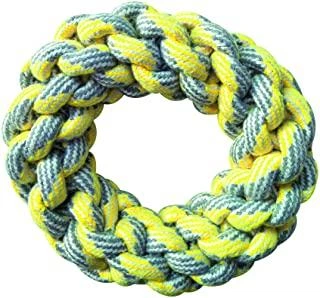 Игрушка для собак Croci Pastel бублик плетенный канат желтый 18 см C6198690