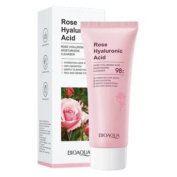 Пенка для умывания с экстрактом розы и гиалуроновой кислотой Bioaqua Rose Hyaluronic Acid Cleanser 100 г