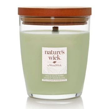 Ароматическая свеча с ароматом шалфея и белого перца Woodwick Nature’s Wick Sage & White Pepper 284 г (1675247E)
