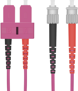 Patchcord światłowodowy Helos ST/ST Duplex 50/125µm OM4 10 m Violet (4005938264278)