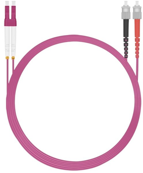 Patchcord światłowodowy Helos LC/ST Duplex 50/125µm OM4 10 m Violet (4005938264339)