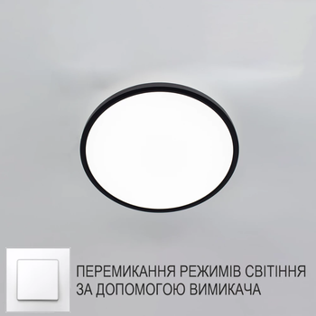 Накладний світлодіодний світильник OKO-24W-R-ON/OFF-300*25-BLACK-220-IP20 10423