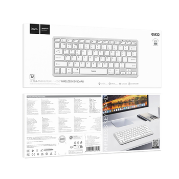 Клавіатура бездротова Hoco GM32 Wisdom сріблястий з білим (RZN-23100558)