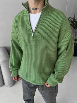 Светр чоловічий MR Zip Oversize S зелений