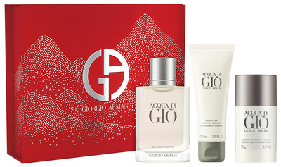 Zestaw męski Giorgio Armani Acqua di Gio Woda toaletowa 100 ml + Żel pod prysznic 75 ml + Dezodorant w sztyfcie 75 g (3614274337211)