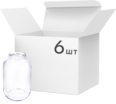 Упаковка банок для консервування PGP Glassworks ТО 4.25 л х 6 шт (ТВ000030303)