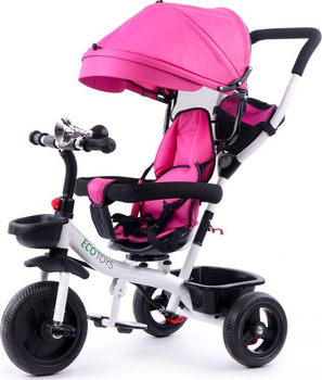 Rowerek trójkołowy EcoToys spacerówka wózek YM-BT-2 Pink (5903089068099)