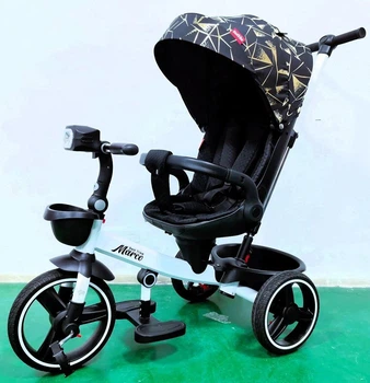 Трехколесный велосипед коляска BestTrike "Marco" 9155 / 319-22 с музыкальной фарой и телескопической ручкой