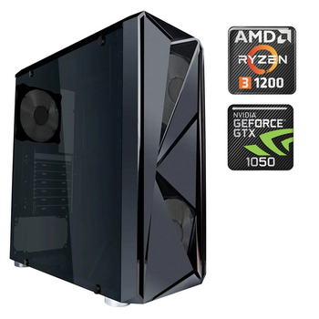 Игровой ПК 1stPlayer F4-3R1 Tower / AMD Ryzen 3 1200 (4 ядра по 3.1 - 3.4 GHz) / 8 GB DDR4 / 120 GB SSD M.2 + 500 GB HDD / nVidia GeForce GTX 1050, 2 GB GDDR5, 128-bit / 500W б/у