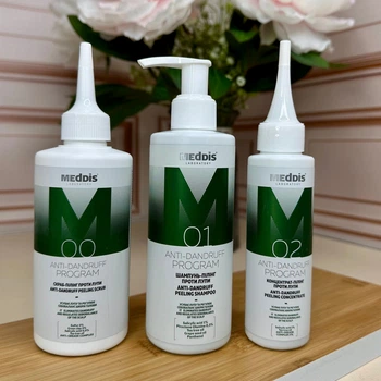 Набор для волос Meddis Anti Dandruff против перхоти (шампунь, скраб-пилинг, концентрат-пилинг)